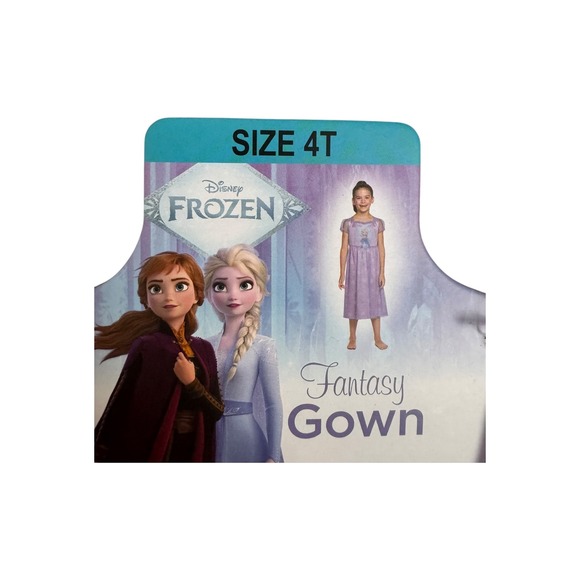 Disney Frozen Elsa Fantasy Gown Girls Purple Snowflake Pajamas Size 4T NEW - Picture 3 of 6